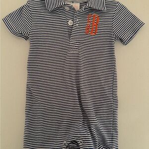 Striped Navy and White Kids One Piece